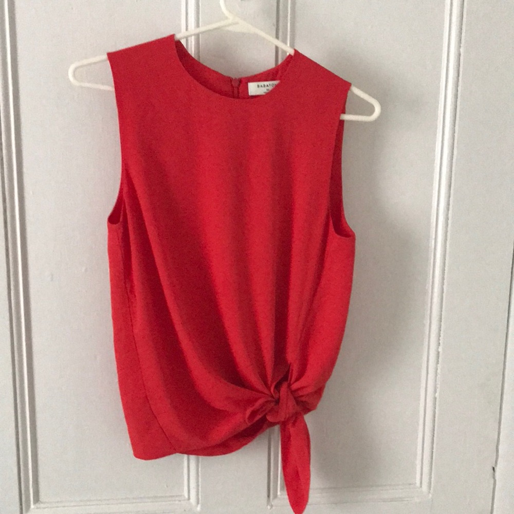 Babaton Side Tie Sleeveless Blouse